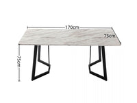 Rectangular Marble-Effect Table Furniture Kings Warehouse 