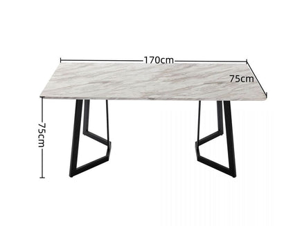 Rectangular Marble-Effect Table Furniture Kings Warehouse 