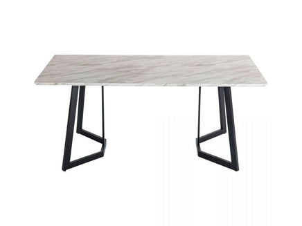 Rectangular Marble-Effect Table Furniture Kings Warehouse 