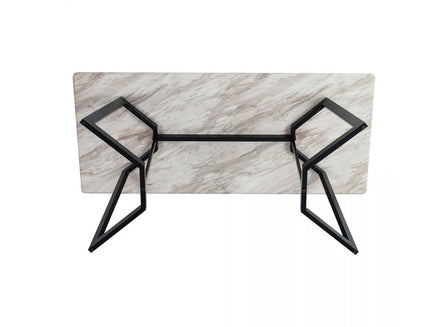 Rectangular Marble-Effect Table Furniture Kings Warehouse 