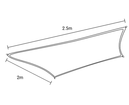 Rectangular Shade Sail 2 x 2.5m Kings Warehouse 