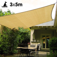 Rectangular Shade Sail: 3m x 5m - Sand Kings Warehouse 