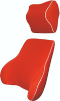 Red Memory Foam Lumbar Back & Neck Pillow Support Back Cushion Office Car Seat Kings Warehouse 