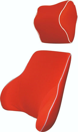 Red Memory Foam Lumbar Back & Neck Pillow Support Back Cushion Office Car Seat Kings Warehouse 