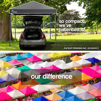 Red Track 3x3m Folding Gazebo Shade Outdoor Pop-Up Black Foldable Marquee Kings Warehouse 