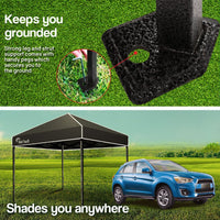 Red Track 3x3m Folding Gazebo Shade Outdoor Pop-Up Black Foldable Marquee Kings Warehouse 