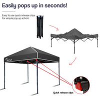 Red Track 3x3m Folding Gazebo Shade Outdoor Pop-Up Black Foldable Marquee Kings Warehouse 