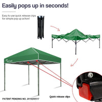 Red Track 3x3m Folding Gazebo Shade Outdoor Pop-Up Green Foldable Marquee Kings Warehouse 