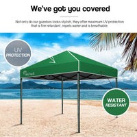 Red Track 3x3m Folding Gazebo Shade Outdoor Pop-Up Green Foldable Marquee Kings Warehouse 