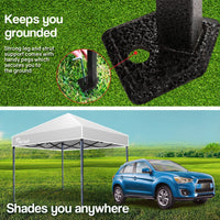 Red Track 3x3m Folding Gazebo Shade Outdoor Pop-Up Light Grey Foldable Marquee Kings Warehouse 