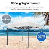 Red Track 3x3m Folding Gazebo Shade Outdoor Pop-Up Light Grey Foldable Marquee Kings Warehouse 