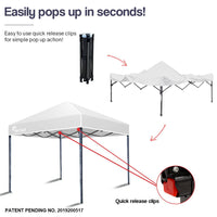 Red Track 3x3m Folding Gazebo Shade Outdoor Pop-Up Light Grey Foldable Marquee Kings Warehouse 