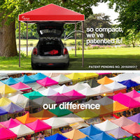 Red Track 3x3m Folding Gazebo Shade Outdoor Pop-Up Red Foldable Marquee Kings Warehouse 