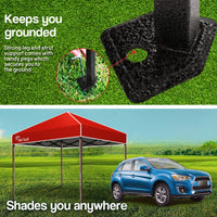 Red Track 3x3m Folding Gazebo Shade Outdoor Pop-Up Red Foldable Marquee Kings Warehouse 