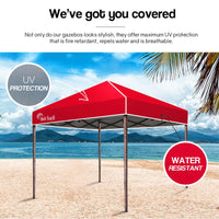 Red Track 3x3m Folding Gazebo Shade Outdoor Pop-Up Red Foldable Marquee Kings Warehouse 