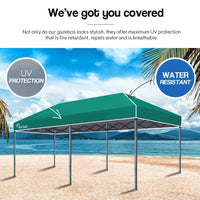 Red Track 3x6m Folding Gazebo Shade Outdoor Green Foldable Marquee Pop-Up Kings Warehouse 