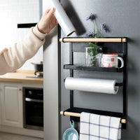 Refrigerator Storage Rack Magnetic Holder With Hooks Paper Spice Jars Storage Shelf Kings Warehouse 