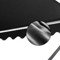 Retractable Fixed Pivot Arm Window Awning Patio Garden Blinds 2.4m x 2.1m Black Home & Garden Kings Warehouse 