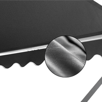 Retractable Fixed Pivot Arm Window Awning Patio Garden Blinds 2.4m x 2.1m Grey Home & Garden Kings Warehouse 