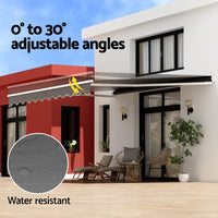 Retractable Folding Arm Awning Manual Sunshade 4.5Mx3M Grey Home & Garden Kings Warehouse 