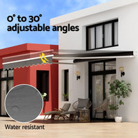 Retractable Folding Arm Awning Manual Sunshade 4Mx3M Grey Home & Garden Kings Warehouse 