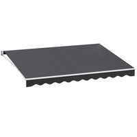 Retractable Folding Arm Awning Manual Sunshade 4Mx3M Grey Home & Garden Kings Warehouse 