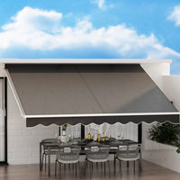 Retractable Folding Arm Awning Motorised Sunshade 4Mx3M Grey Home & Garden Kings Warehouse 