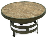Retro Style Spiral Round Coffee Table with Wood Top Appliances Kings Warehouse 