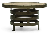 Retro Style Spiral Round Coffee Table with Wood Top Appliances Kings Warehouse 