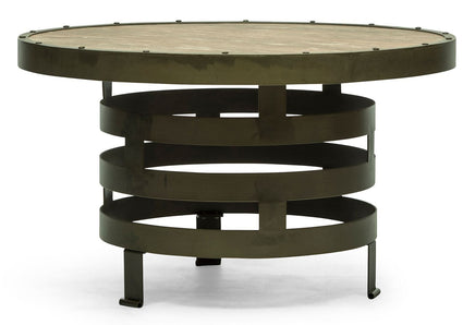 Retro Style Spiral Round Coffee Table with Wood Top Appliances Kings Warehouse 