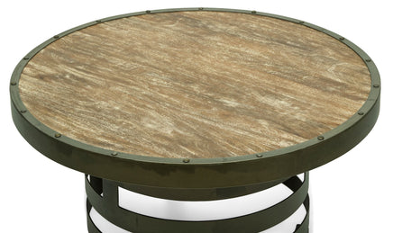 Retro Style Spiral Round Coffee Table with Wood Top Appliances Kings Warehouse 