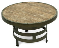 Retro Style Spiral Round Coffee Table with Wood Top Kings Warehouse 