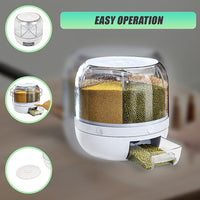 Rice Storage Cereal Dispenser Grain Container Rotating Dry Food Box Home & Garden Kings Warehouse 