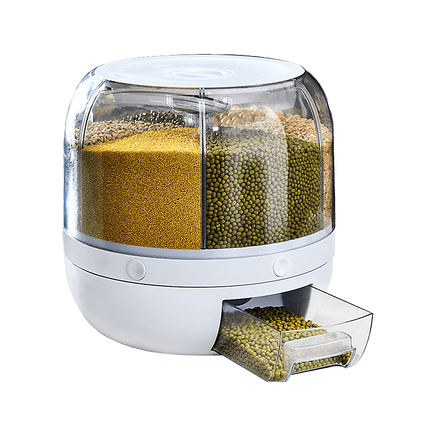 Rice Storage Cereal Dispenser Grain Container Rotating Dry Food Box Home & Garden Kings Warehouse 