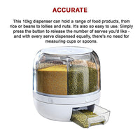 Rice Storage Cereal Dispenser Grain Container Rotating Dry Food Box Home & Garden Kings Warehouse 