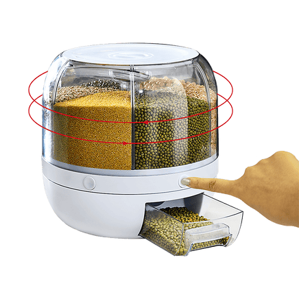 Rice Storage Cereal Dispenser Grain Container Rotating Dry Food Box Home & Garden Kings Warehouse 
