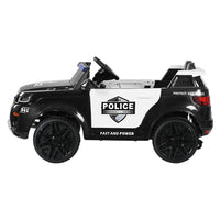 Rigo Kids Ride On Car Electric Patrol Police Toy Cars Remote Control 12V Black Big Baby Bazaar Kings Warehouse 