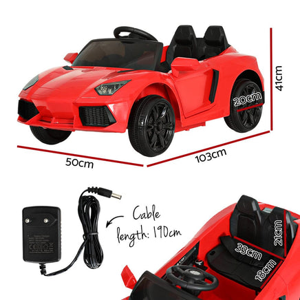 Rigo Kids Ride On Car Outdoor Electric Toys Battery Remote Control MP3 12V Red Kings Warehouse 