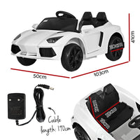 Rigo Kids Ride On Car Outdoor Electric Toys Battery Remote Control MP3 12V White Kings Warehouse 