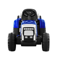 Rigo Ride On Car Tractor Trailer Toy Kids Electric Cars 12V Battery Blue Kings Warehouse 