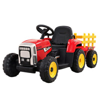 Rigo Ride On Car Tractor Trailer Toy Kids Electric Cars 12V Battery Red March Mayhem Kings Warehouse 