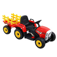 Rigo Ride On Car Tractor Trailer Toy Kids Electric Cars 12V Battery Red March Mayhem Kings Warehouse 