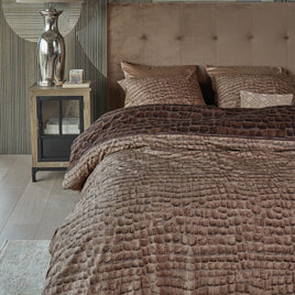 Riviera Maison Croco Brown Cotton Quilt Cover Set Queen Home & Garden Kings Warehouse 