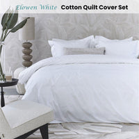 Riviera Maison Elowen White Cotton Quilt Cover Set King Home & Garden Kings Warehouse 