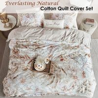 Riviera Maison Everlasting Natural Cotton Quilt Cover Set Queen Home & Garden Kings Warehouse 