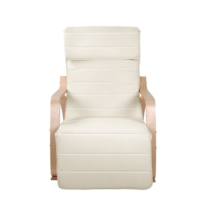 Rocking Armchair Footrest Nursing Beige Afton Furniture Kings Warehouse 