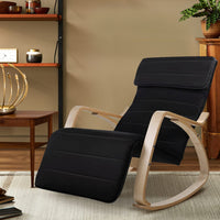 Rocking Armchair Footrest Nursing Black Afton Furniture Kings Warehouse 