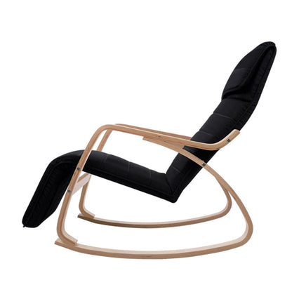 Rocking Armchair Footrest Nursing Black Afton Furniture Kings Warehouse 