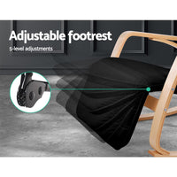 Rocking Armchair Footrest Nursing Black Afton Furniture Kings Warehouse 