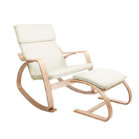 Rocking Armchair Footstool Bentwood Beige Furniture Kings Warehouse 